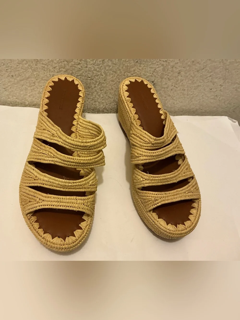 New Carrie Forbes Woven Raffia Platform Sandal in Natural - Women’s 41